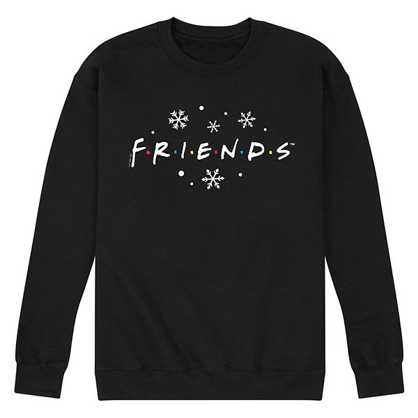 Men's Friends Logo Snowflakes Fleece Sweatshirt Licensed Character