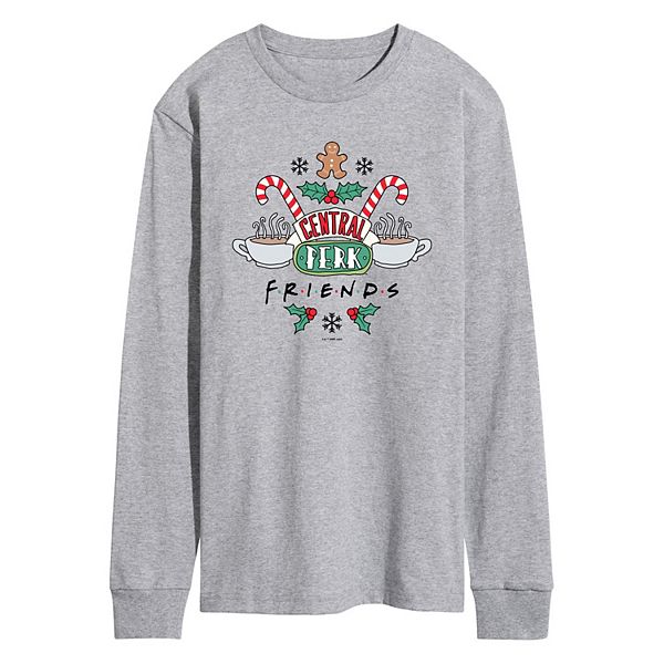 Men's Friends Holiday Central Perk Long Sleeve Graphic Tee Licensed Character