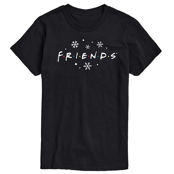 Men's Friends Logo Snowflakes Graphic Tee Licensed Character