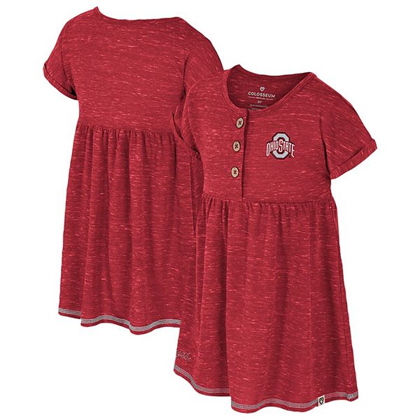 Girls Toddler Colosseum  Scarlet Ohio State Buckeyes Fleet Dress Colosseum