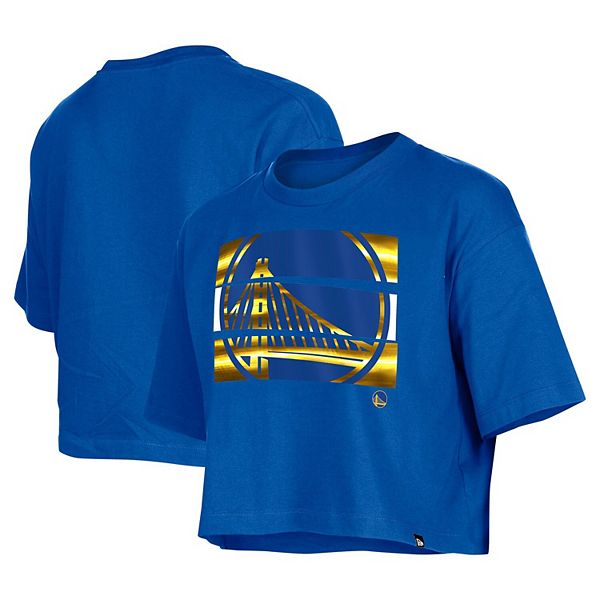 Women's New Era Royal Golden State Warriors Oversized Boxy Crop T-Shirt New Era