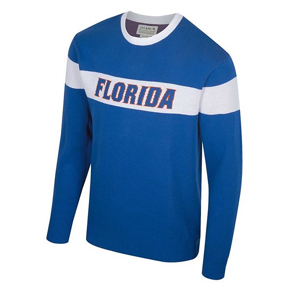 Unisex Uscape Apparel Royal Florida Gators Renew Knit Vintage Pullover Sweater Uscape Apparel