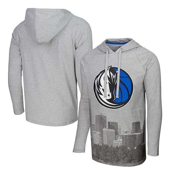 Men's Stadium Essentials Heather Gray Dallas Mavericks Atrium Raglan Long Sleeve Hoodie T-Shirt Stadium Essentials