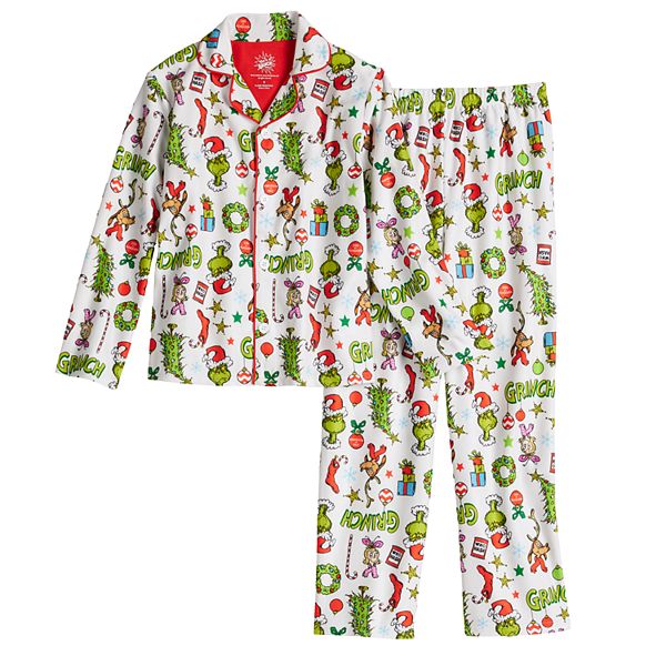 Kids 4-10 How the Grinch Stole Christmas Print Pajama Set Licensed Character