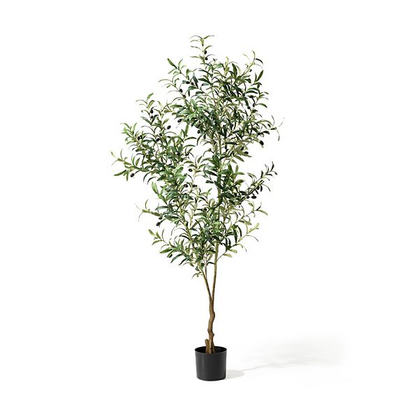 Glitzhome 6ft Artificial Olive Tree With Pot For Indoor & Outdoor Decoration Glitzhome