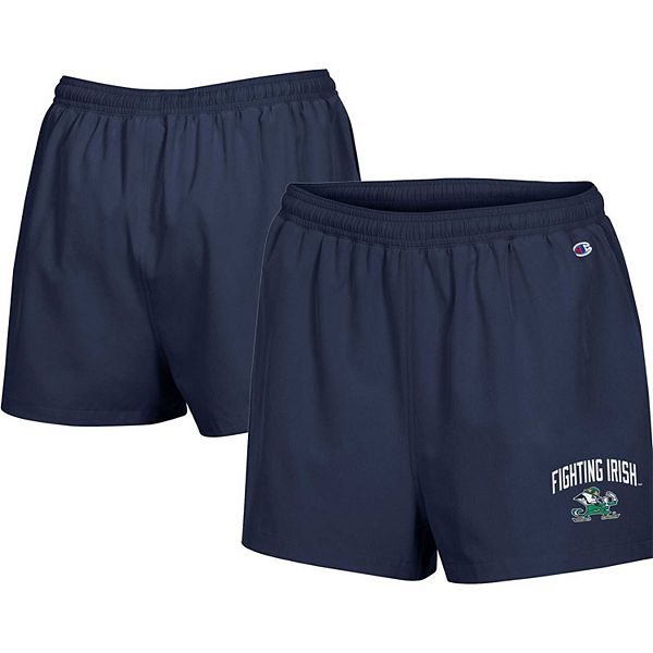 Women's Champion Navy Notre Dame Fighting Irish Football Fan High Waist Shorts Champion