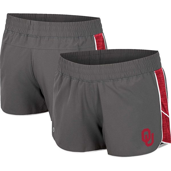 Women's Colosseum Gray Oklahoma Sooners Pull The Switch Running Shorts Colosseum