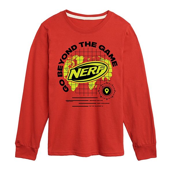 Детская футболка с длинным рукавом Nerf Go Beyond The Game для мальчиков 8-20 лет, crewneck Nerf