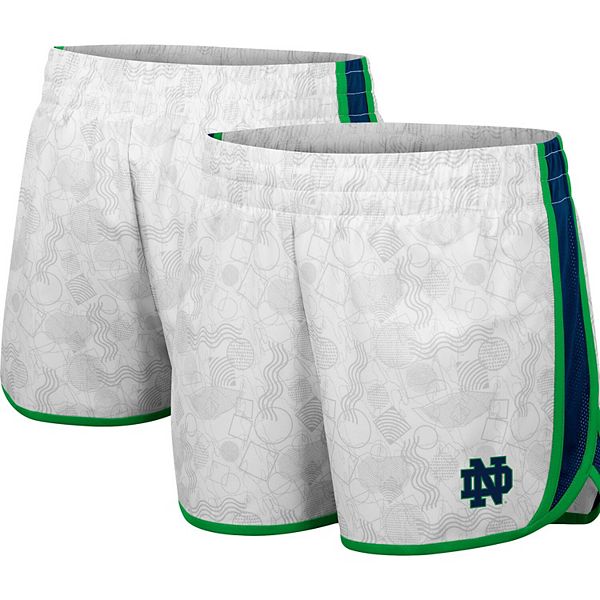 Women's Colosseum White Notre Dame Fighting Irish The Plastics Geo Print Shorts Colosseum