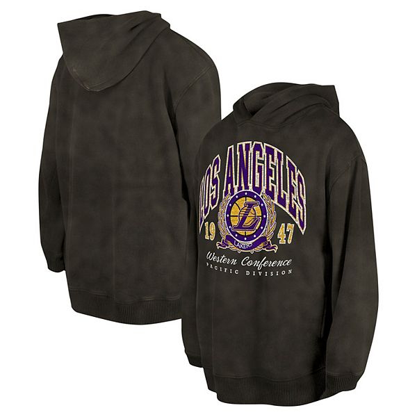 Унисекс худи с капюшоном New Era Oversized Essentials серого цвета для поклонников Los Angeles Lakers New Era