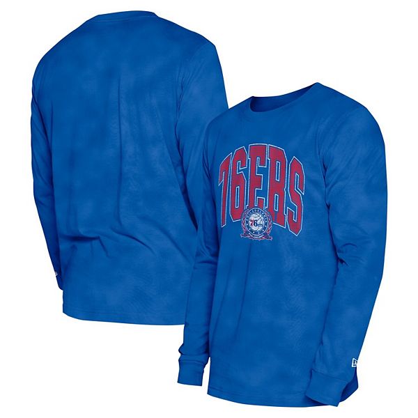 Унисекс футболка с длинными рукавами New Era Philadelphia 76ers Oversized Essentials с эффектом состаренности New Era