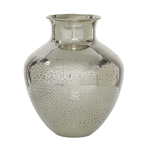 Stella & Eve Silver Finish Decorative Vase Floor Decor Stella & Eve