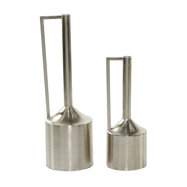 Stella & Eve Silver Finish Vase Floor Decor 2-piece Set Stella & Eve