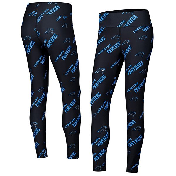 Women's Concepts Sport Black Carolina Panthers Breakthrough Allover Print Knit Leggings Unbranded