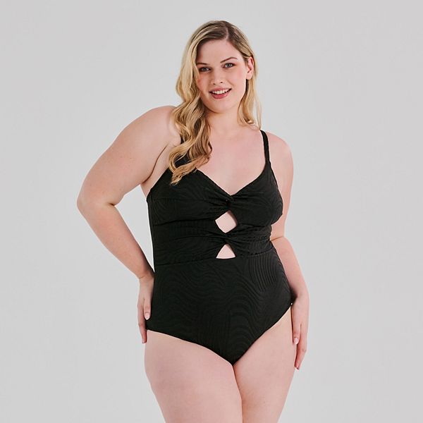 Plus Size Freshwater Twist One-Piece Swimsuit Freshwater