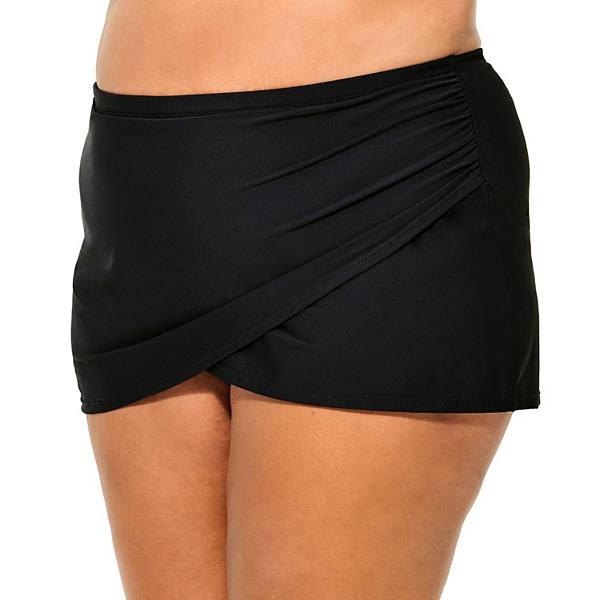 Plus Size Freshwater Wrap Skirted Swim Bottoms Freshwater