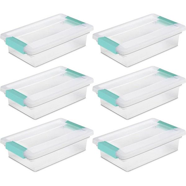 6-piece Small Clip Box Storage With Latching Lid Sterilite