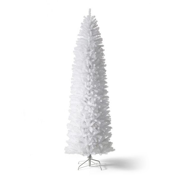 Glitzhome 9ft Pencil Tinsel Artificial Christmas Tree With Metal Foldable Stand Glitzhome