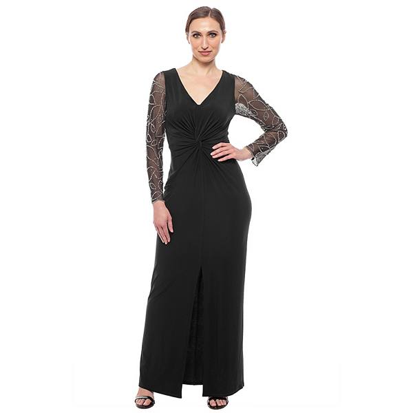 Women's Marina Beaded Sleeve Evening Gown Marina