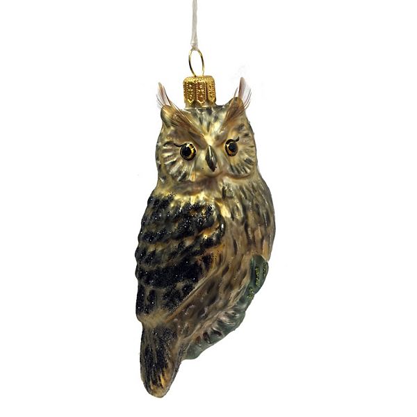 Pinnacle Peak Trading Brown And Black Owl Polish Glass Christmas Ornament Wildlife Animal Decoration Pinnacle Peak Trading Company