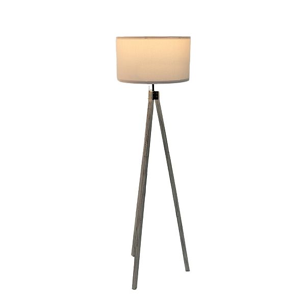 Rustic White Wood Tripod Floor Lamp Ozarke