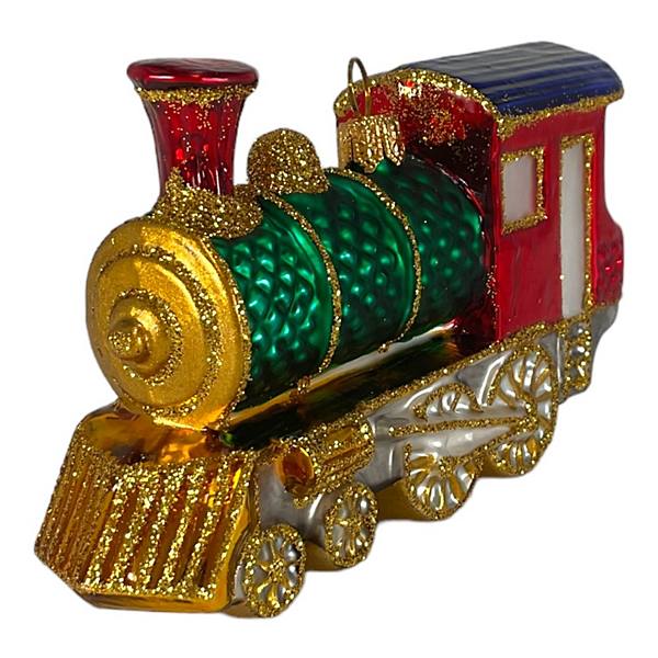 Pinnacle Peak Trading Red And Green Train Locomotive Polish Glass Christmas Tree Ornament Decoration Pinnacle Peak Trading Company