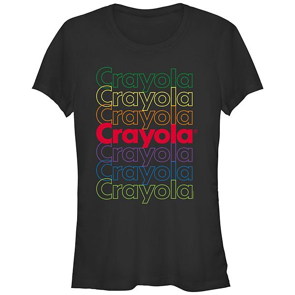 Футболка с графическим принтом Crayola для девушек, с короткими рукавами и круглым вырезом, 100% хлопок Crayola