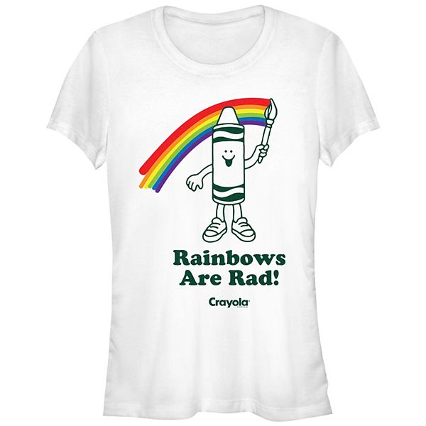 Девичья футболка с графическим рисунком Crayola 'Rainbows Are Rad', короткие рукава, изготовлена из хлопка и полиэстера Crayola