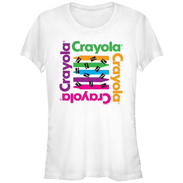 Молодежная футболка с коротким рукавом Crayola с логотипом в четырех цветах и круглым вырезом Crayola