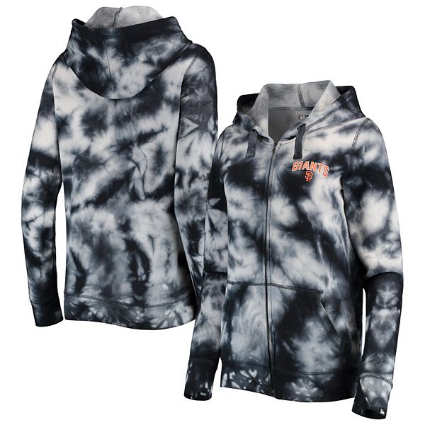 Women's New Era Black San Francisco Giants Tie-Dye Full-Zip Hoodie New Era