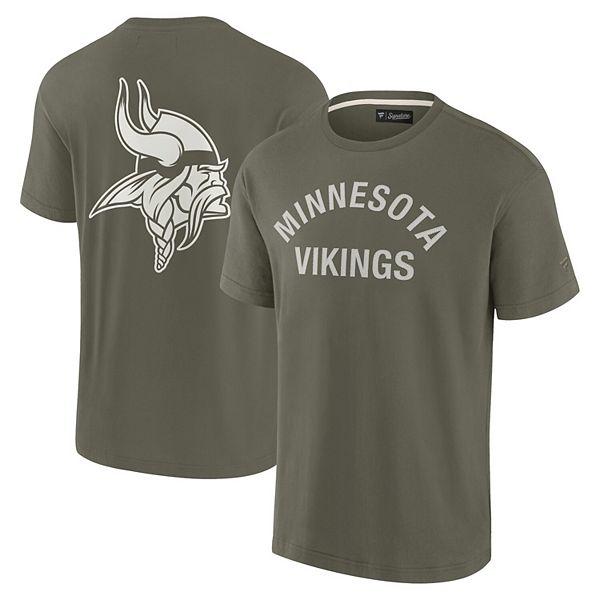 Оливковая унисекс футболка Minnesota Vikings Elements Fanatics Signature с коротким рукавом из мягкого хлопка Fanatics Signature