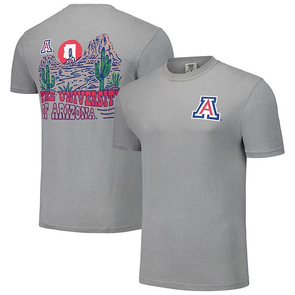 Unisex Gray Arizona Wildcats Hyper Local Cactus Sketch Scene T-Shirt Image One