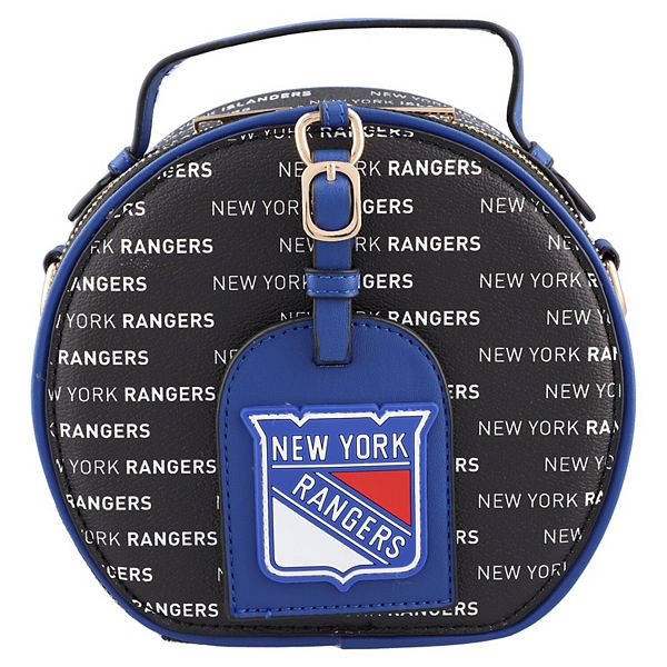 Сумка круглая New York Rangers из веганской кожи с повторяющимся логотипом и двумя карманами Unbranded