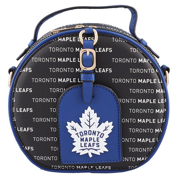 Круглая сумка из 100% веганской кожи с логотипом Toronto Maple Leafs, двумя карманами и регулируемым плечевым ремнем Unbranded