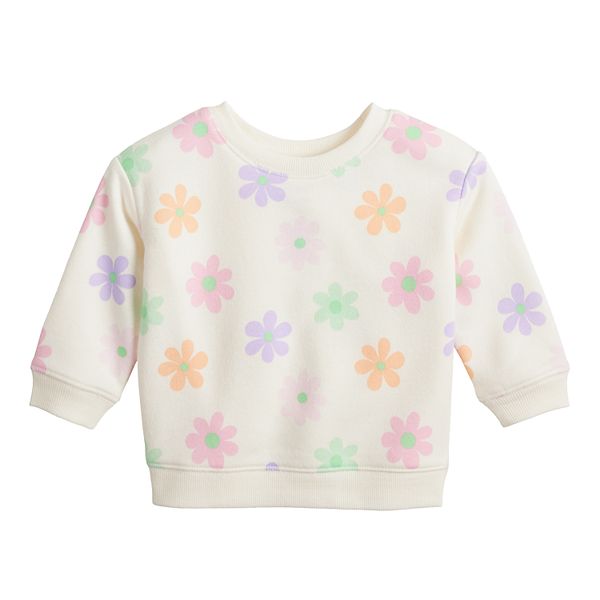 Baby Girl Jumping Beans® Floral French Terry Crewneck Sweatshirt Jumping Beans