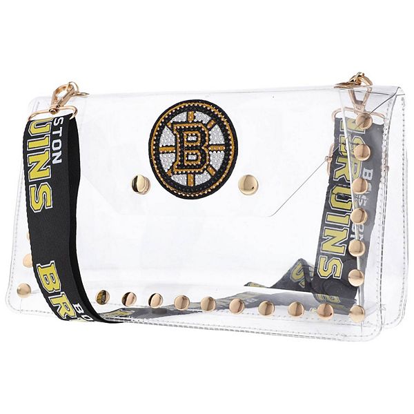 Сумка через плечо Cuce Crystal Clear Envelope Boston Bruins из прочного материала с ремешком Unbranded