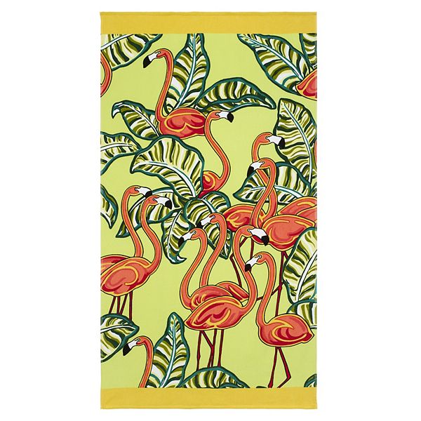 Nicole Miller Flamingo & Leaves Beach Towel Nicole Miller New York