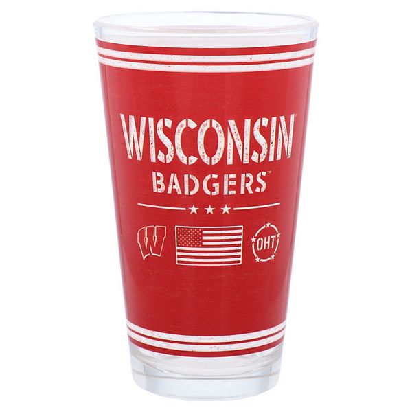 Пивная стеклянная кружка Wisconsin Badgers, 480 мл, с двусторонней графикой Unbranded