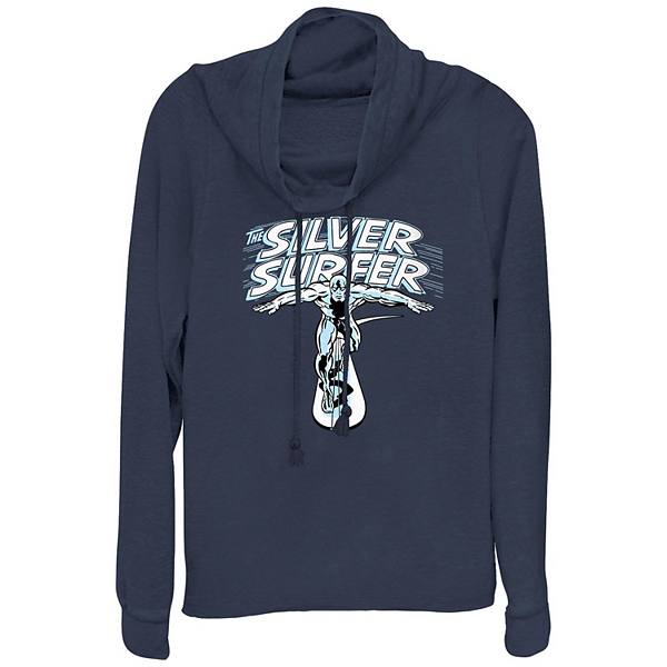 Women's Marvel Fantastic Four The Silver Surfer Poster Cowlneck Graphic Lightweight Long Sleeve Marvel