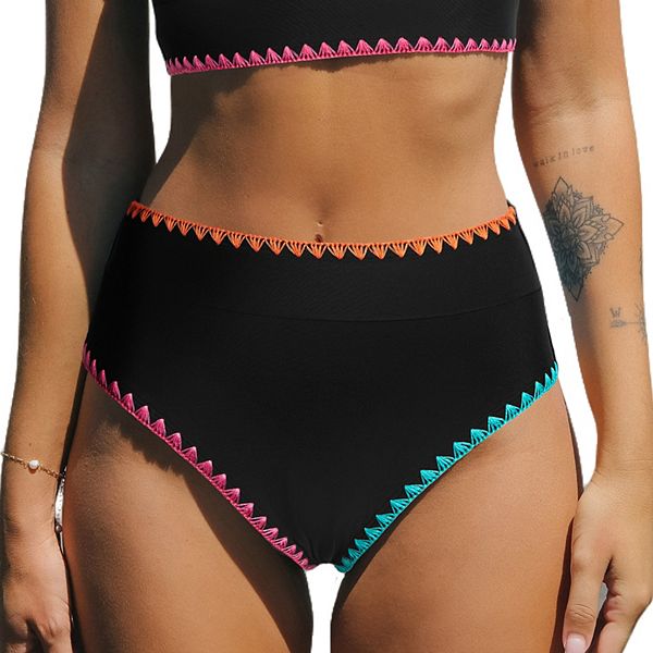 Women's CUPSHE Paneled Super High Waist Bikini Bottoms Cupshe