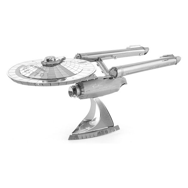 3D металлическая модель космического корабля U.S.S. Enterprise NCC-1701 для сборки, 12,7 см в высоту, 17,3 см в ширину, для детей от 14 лет Fascinations