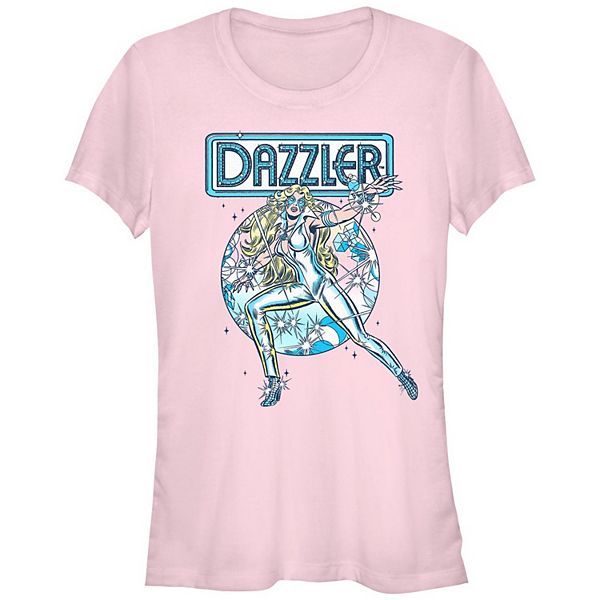 Juniors' Dazzler Sparkle Stamp Graphic Tee Marvel