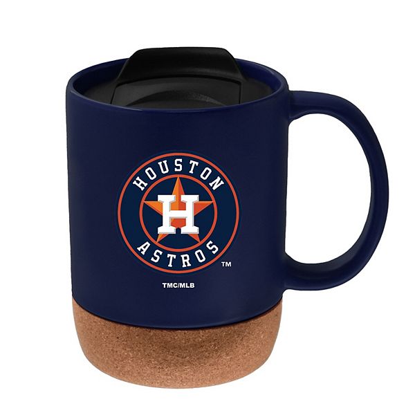 Яркая керамическая кружка с крышкой Houston Astros, дном из пробки, 414 мл, дизайн с двух сторон The Memory Company