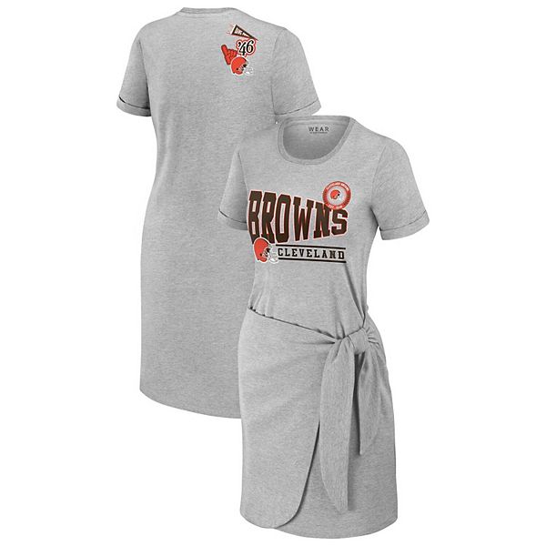 Женское платье-туника серого цвета с узлом и логотипом Cleveland Browns от WEAR by Erin Andrews, 100% хлопок WEAR by Erin Andrews