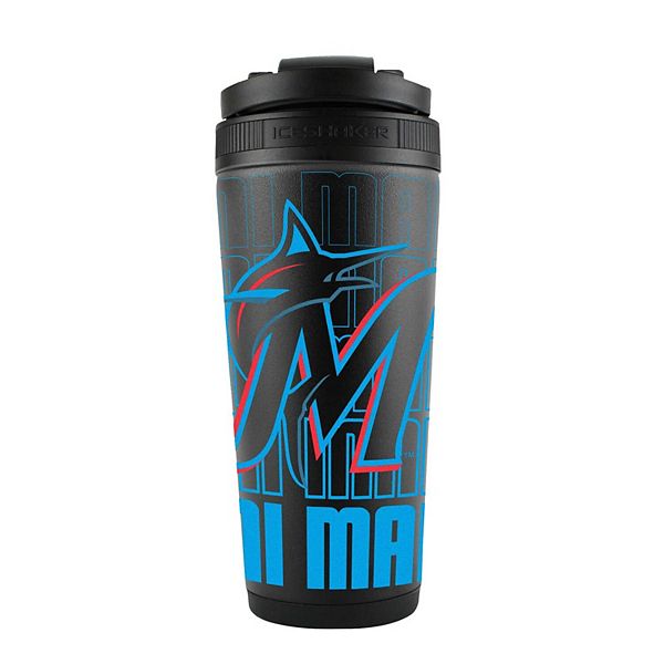 WinCraft Miami Marlins 26oz. 4D Stainless Steel Ice Shaker Bottle Ice Shaker