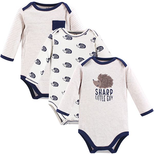 Baby Boy Organic Cotton Long-Sleeve Bodysuits 3pk Touched by Nature