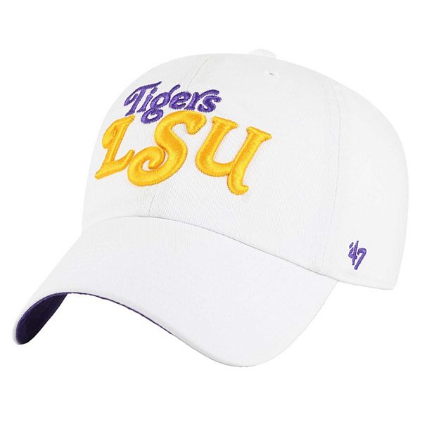 Женская регулируемая шляпа белого цвета LSU Tigers Pensacola Clean Up, 100% хлопок 47 Brand