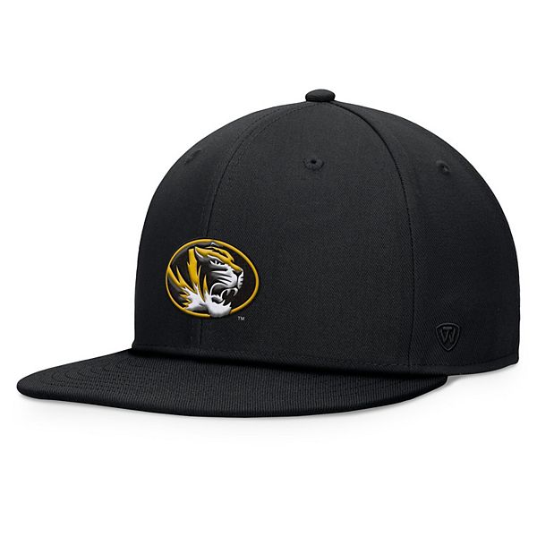 Черная структурированная кепка Snapback Missouri Tigers с высоким верхом и вышитым логотипом команды Top of the World