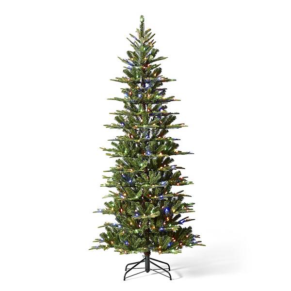 Glitzhome 7.5ft Pre-lit Fir Remote Artificial Christmas Tree With 350 Strawberry Lights, 9 Modes Glitzhome