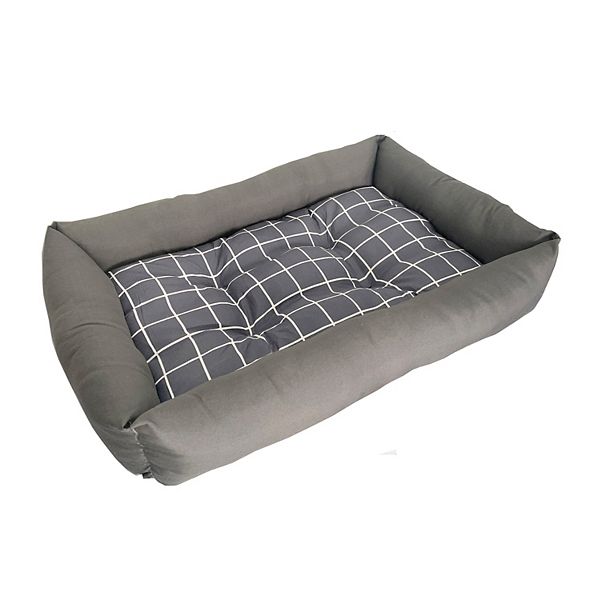 Grey Checker Dog Bed XL D-Art Collection